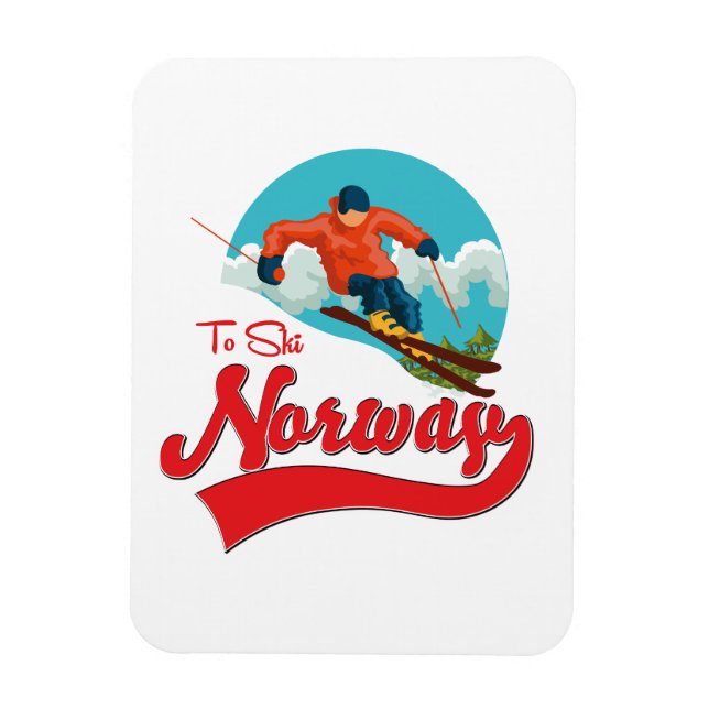 Íman logotipo da Noruega para esqui. (Vertical)