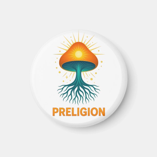 Íman logotipo da Preligion - Cogumelo (Frente)