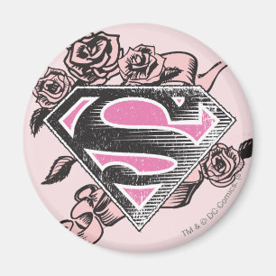 Íman Logotipo da Supergirl com Rosas