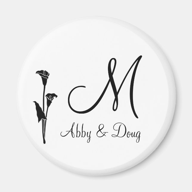 Íman Logotipo da Tulip DIY com monograma (Frente)
