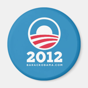 Íman Logotipo de Barack Obama 2012 "O" (luz - azul)