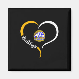 Íman Logotipo de Bulldog Princeton Half Heart Slogan Hs