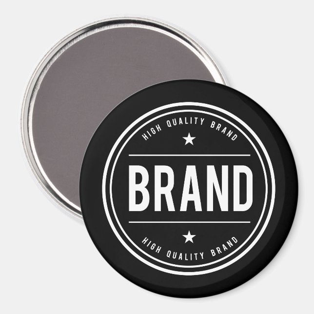 Íman Logotipo de emblema circular preto e branco (Front/Back)