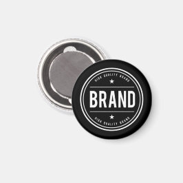 Íman Logotipo de emblema circular preto e branco