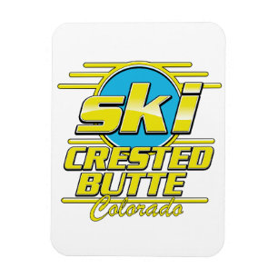 Íman Logotipo de esqui dos anos 80 de Crested Butte Col