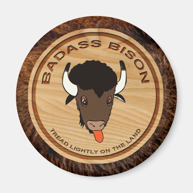 Íman Logotipo de Fazenda Badass Bison (Frente)