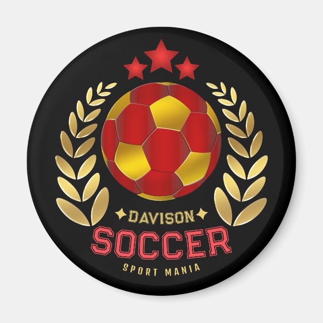 Íman Logotipo de Futebol Nome Personalizado (Frente)