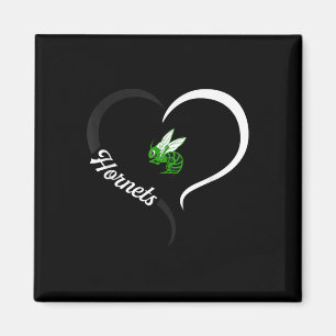Íman Logotipo de Highland Hornets Half Heart Slogan Hs