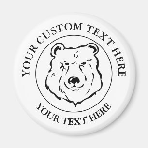 Íman Logotipo de Ícone Clássico de Texto Personalizad