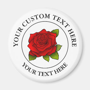 Íman Logotipo de Ícone de Texto Personalizado de rosa 