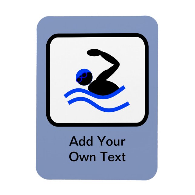 Íman Logotipo de nadador personalizável (Vertical)