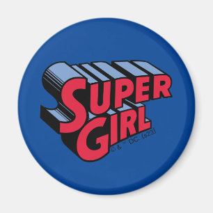 Íman Logotipo de nome empilhado da Supergirl vermelha e