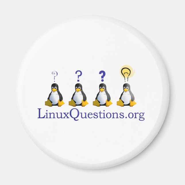 Íman Logotipo de perguntas do Linux (Frente)