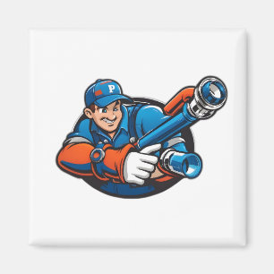 Íman logotipo de serviços de canalização