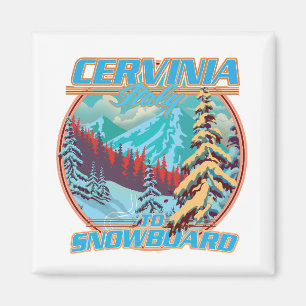 Íman logotipo de snowboard Cervinia Itália