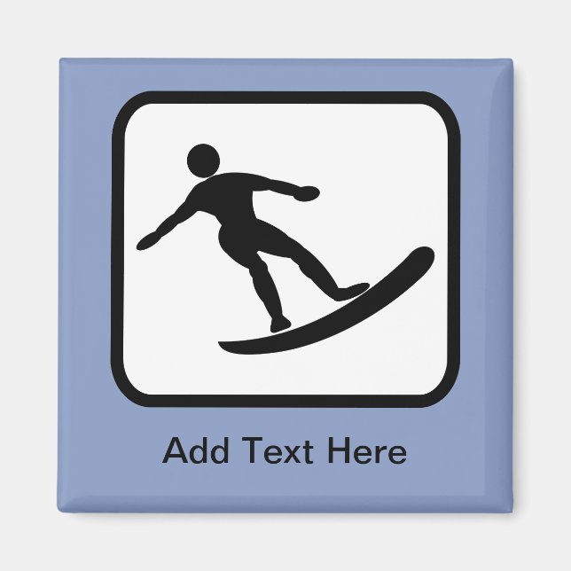 Íman Logotipo de Surfer Personalizável (Frente)