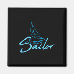 Íman Logotipo de texto de marinheiro Equipe de velejar