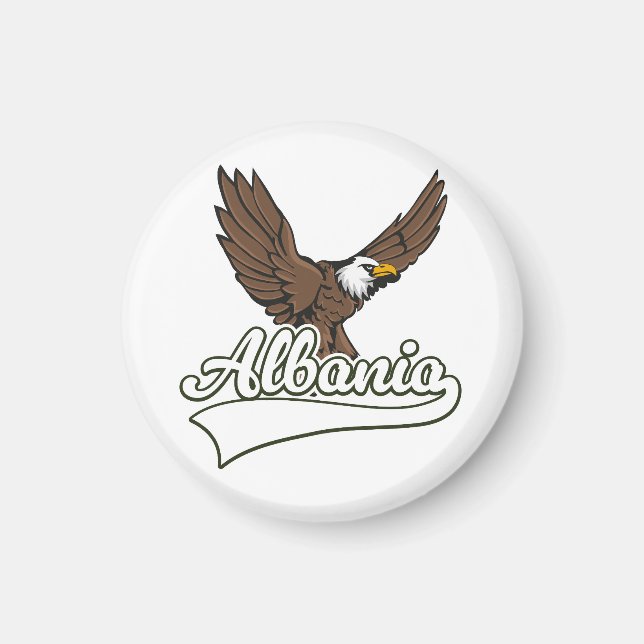 Íman logotipo de viagem da Albânia (Frente)