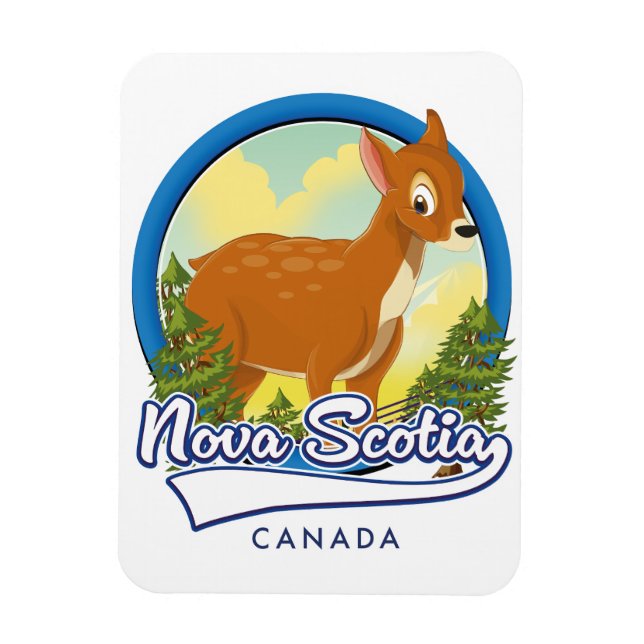 Íman logotipo de viagem da Nova Escócia Canadá (Vertical)