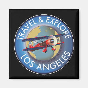 Íman Logotipo de Viagem explorar Los Angeles