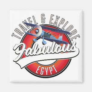 Íman Logotipo de viagem explorar o Egito fabuloso.