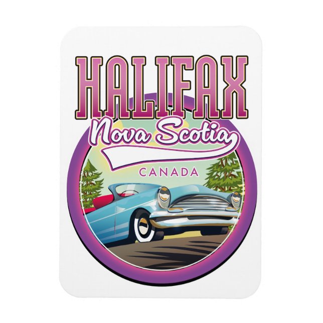 Íman logotipo de viagem Halifax Nova Escócia (Vertical)