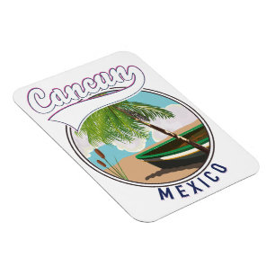 Íman logotipo de viagem para a praia de Cancun México