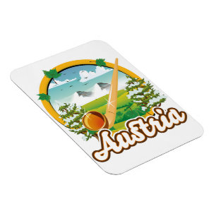 Íman logotipo de viagem retrô da Áustria