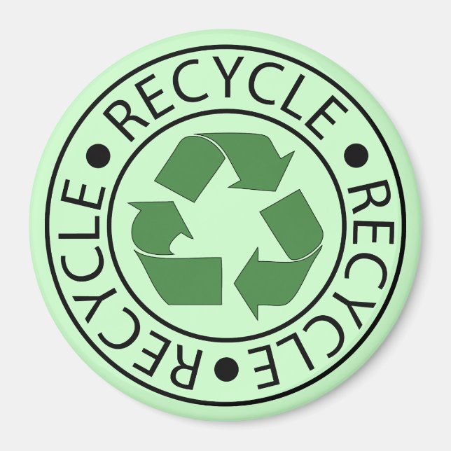 Íman Logotipo do centro verde do reciclar (Frente)