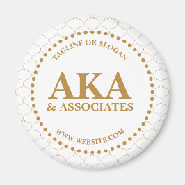 Íman Logotipo do Monograma de Negócios Dourado Trellis