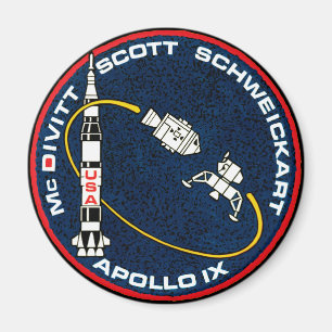 Íman Logotipo do Patch da Missão Apollo 9 da NASA