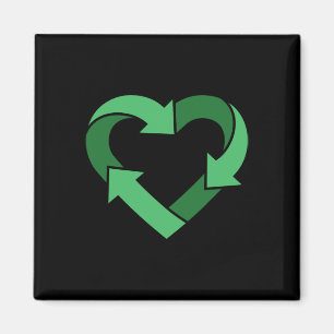 Íman Logotipo do Reciclar Vintage Cardíaco Moldado no D