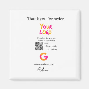 Íman logotipo do site de revisão do Google código QR de