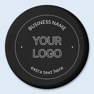 Íman Logotipo Editável e Nome da Empresa Preto