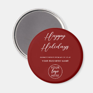 Íman Logotipo Empresarial Vermelho Festivo Personalizad