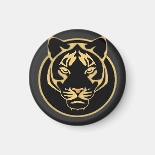 Íman Logotipo Estilizado do Tigre Dourado Desenhado