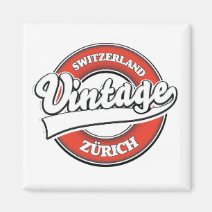 Íman logotipo estilo vintage Zurique Suíça
