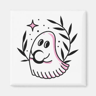 Íman Logotipo fantasma, rosa e preto