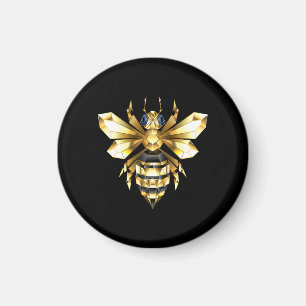 Íman Logotipo Faux Gold Foil Polygonal da Abelha em Pre