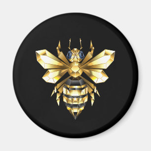 Íman Logotipo Faux Gold Foil Polygonal da Abelha em Pre