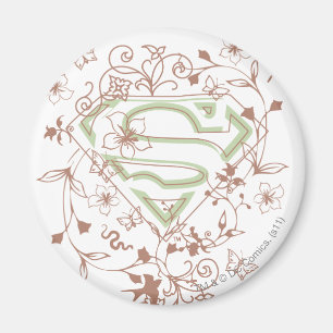 Íman Logotipo Floral Verde da Supergirl
