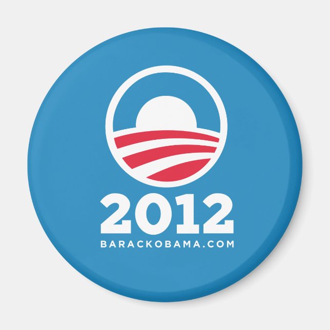 Íman Logotipo "O" Barack Obama 2012 (Azul Claro) (Frente)