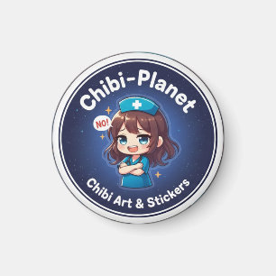 Íman Logotipo oficial da Chibi-Planet: ímã enfermeira a