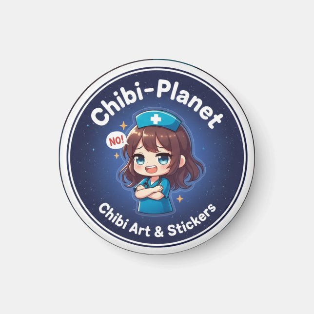 Íman Logotipo oficial da Chibi-Planet: ímã enfermeira a (Frente)