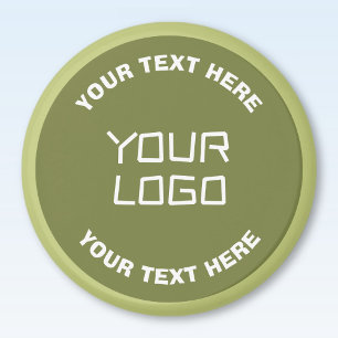 Íman Logotipo ou design carregado e texto editável em q