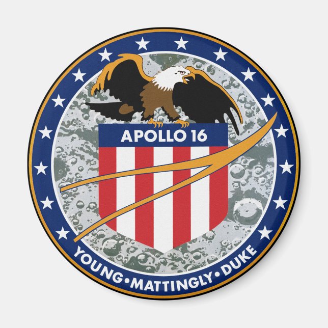 Íman Logotipo patch da missão Apollo 16 NASA (Frente)
