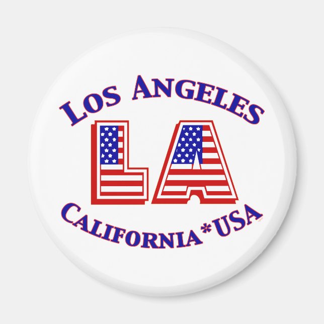 Íman Logotipo Patriótico de Los Angeles USA (Frente)