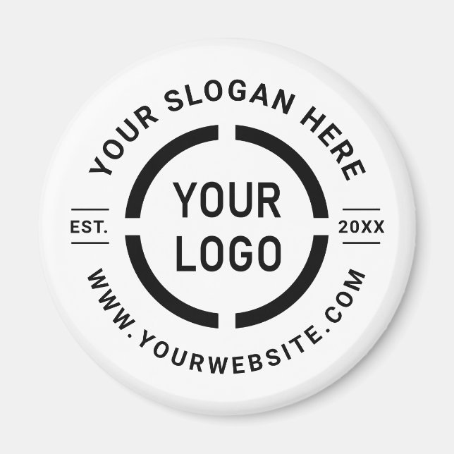 Íman Logotipo personalizado branco promocional branded (Frente)