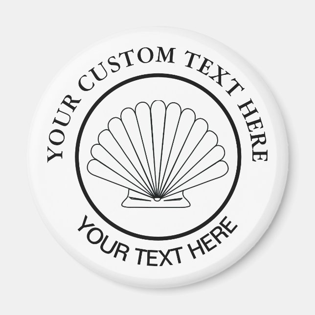 Íman Logotipo Personalizado Scallop Seashell (Frente)
