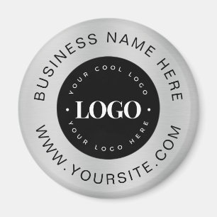 Íman Logotipo personalizado Silver Texto Empresa Empres